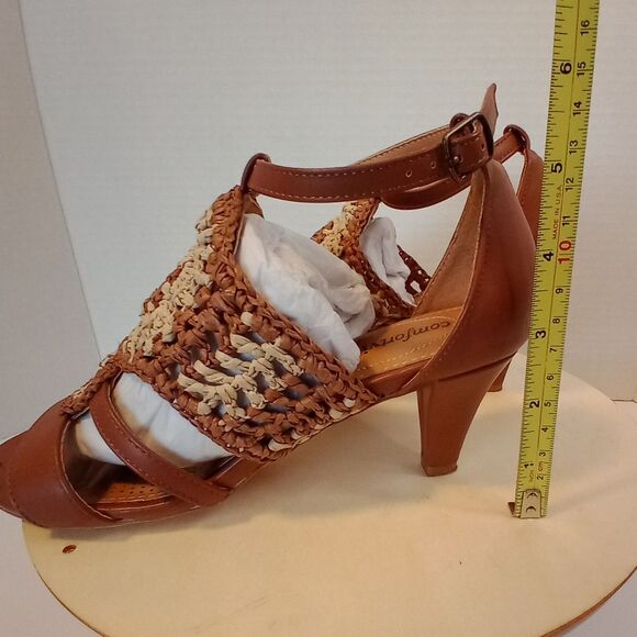 COMFORTVIEW Brown Woven Open Toe Women's Sandals Size 7M - Picture 9 of 13